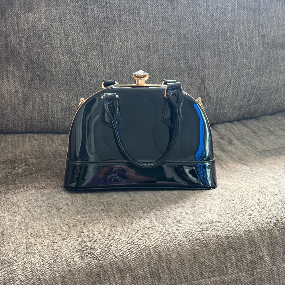 Black Patent Leather Handbag